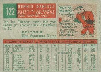 1959 Topps Venezuelan #122 Bennie Daniels Back