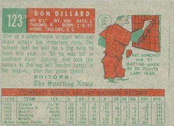 1959 Topps Venezuelan #123 Don Dillard Back