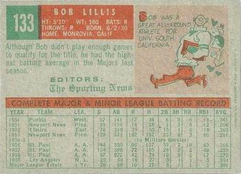 1959 Topps Venezuelan #133 Bob Lillis Back