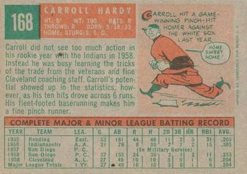 1959 Topps Venezuelan #168 Carroll Hardy Back