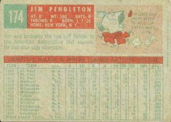 1959 Topps Venezuelan #174 Jim Pendleton Back