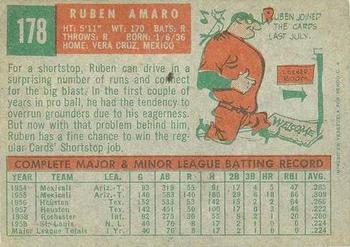 1959 Topps Venezuelan #178 Ruben Amaro Back