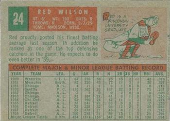 1959 Topps Venezuelan #24 Red Wilson Back