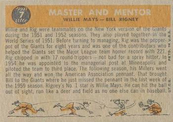 1960 Topps Venezuelan #7 Master & Mentor (Willie Mays / Bill Rigney) Back