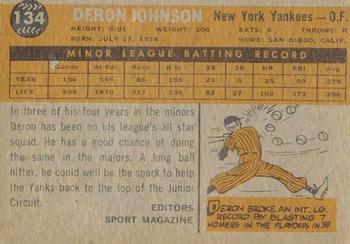 1960 Topps Venezuelan #134 Deron Johnson Back