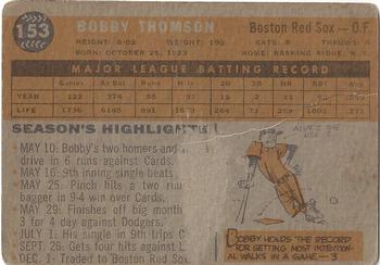 1960 Topps Venezuelan #153 Bobby Thomson Back