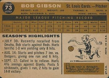 1960 Topps Venezuelan #73 Bob Gibson Back