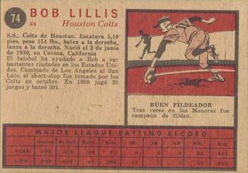 1962 Topps Venezuelan #74 Bob Lillis Back