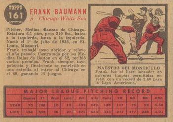 1962 Topps Venezuelan #161 Frank Baumann Back