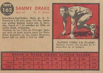1962 Topps Venezuelan #162 Sammy Drake Back