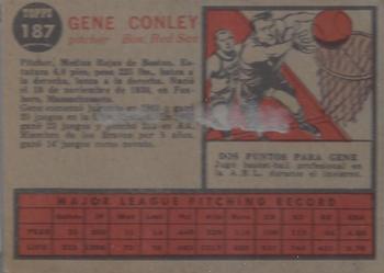 1962 Topps Venezuelan #187 Gene Conley Back