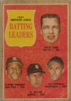 1962 Topps Venezuelan #51 1961 American League Batting Leaders (Norm Cash / Elston Howard / Al Kaline / Jim Piersall) Front
