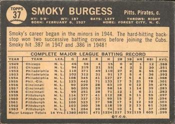 1964 Topps Venezuelan #37 Smoky Burgess Back