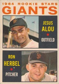 1964 Topps Venezuelan #47 Giants 1964 Rookie Stars (Jesus Alou / Ron Herbel) Front