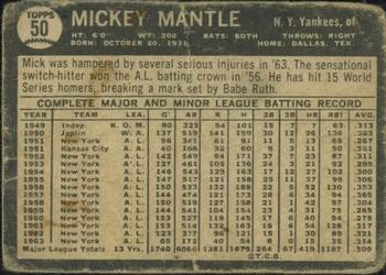 1964 Topps Venezuelan #50 Mickey Mantle Back