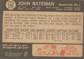 1964 Topps Venezuelan #142 John Bateman Back
