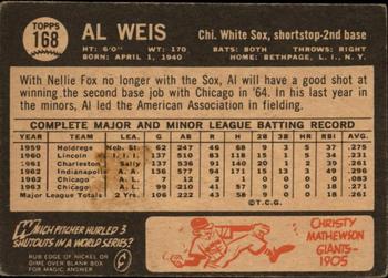 1964 Topps Venezuelan #168 Al Weis Back