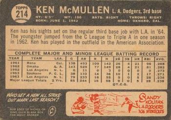 1964 Topps Venezuelan #214 Ken McMullen Back
