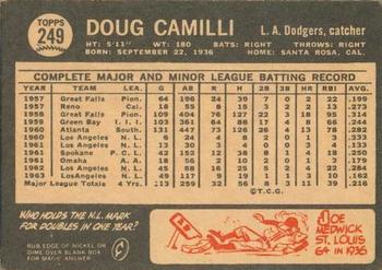 1964 Topps Venezuelan #249 Doug Camilli Back