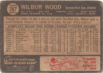 1964 Topps Venezuelan #267 Wilbur Wood Back