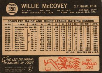 1964 Topps Venezuelan #350 Willie McCovey Back