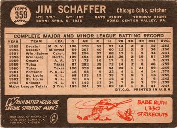 1964 Topps Venezuelan #359 Jim Schaffer Back