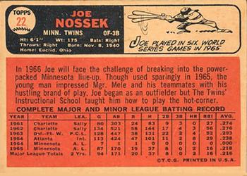 1966 Topps Venezuelan #22 Joe Nossek Back