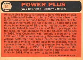 1966 Topps Venezuelan #52 Power Plus (Wes Covington / Johnny Callison) Back