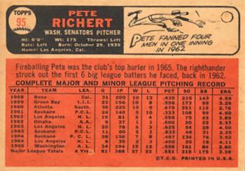 1966 Topps Venezuelan #95 Pete Richert Back