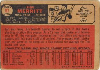 1966 Topps Venezuelan #97 Jim Merritt Back