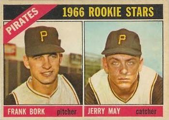 1966 Topps Venezuelan #123 Pirates 1966 Rookie Stars (Frank Bork / Jerry May) Front