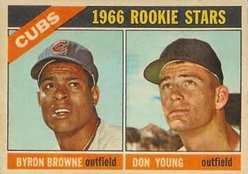 1966 Topps Venezuelan #139 Cubs 1966 Rookie Stars (Byron Browne / Don Young) Front