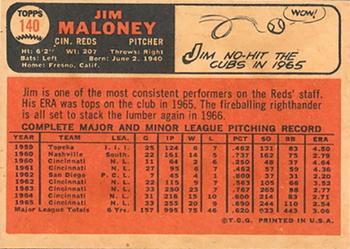 1966 Topps Venezuelan #140 Jim Maloney Back
