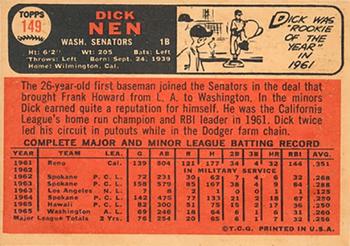 1966 Topps Venezuelan #149 Dick Nen Back
