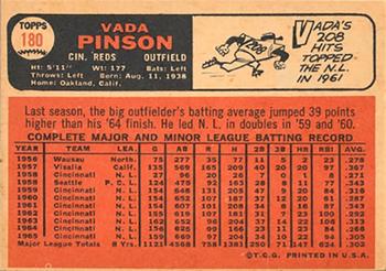 1966 Topps Venezuelan #180 Vada Pinson Back