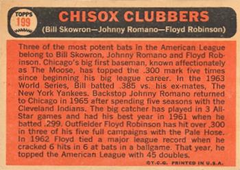 1966 Topps Venezuelan #199 ChiSox Clubbers (Bill Skowron / Johnny Romano / Floyd Robinson) Back