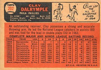 1966 Topps Venezuelan #202 Clay Dalrymple Back