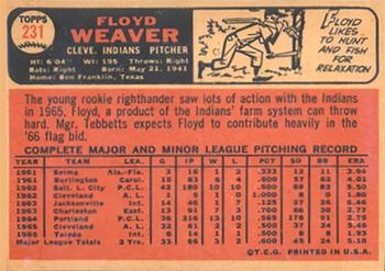 1966 Topps Venezuelan #231 Floyd Weaver Back