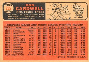 1966 Topps Venezuelan #235 Don Cardwell Back
