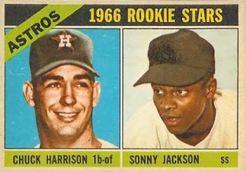 1966 Topps Venezuelan #244 Astros 1966 Rookie Stars (Chuck Harrison / Sonny Jackson) Front