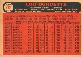 1966 Topps Venezuelan #299 Lew Burdette Back