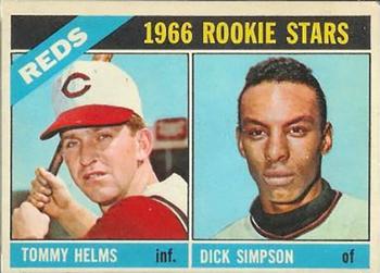 1966 Topps Venezuelan #311 Reds 1966 Rookie Stars (Tommy Helms / Dick Simpson) Front