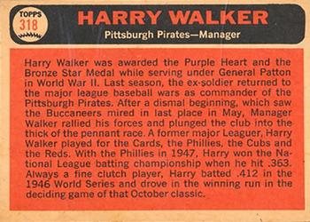 1966 Topps Venezuelan #318 Harry Walker Back