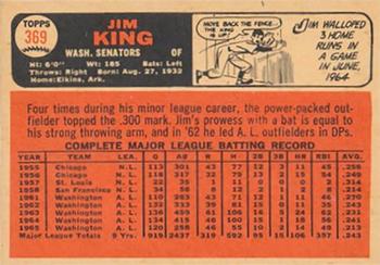 1966 Topps Venezuelan #369 Jim King Back