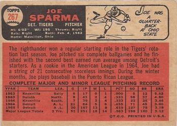 1966 Topps Venezuelan #267 Joe Sparma Back