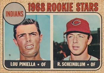 1968 Topps Venezuelan #16 Indians 1968 Rookie Stars (Lou Piniella / Richie Scheinblum) Front