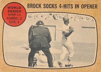 1968 Topps Venezuelan #151 World Series Game #1 - Brock Socks 4-Hits in Opener Front