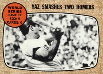 1968 Topps Venezuelan #152 World Series Game #2 - Yaz Smashes Two Homers Front