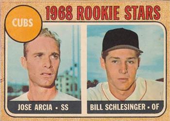 1968 Topps Venezuelan #258 Cubs 1968 Rookie Stars (Jose Arcia / Bill Schlesinger) Front