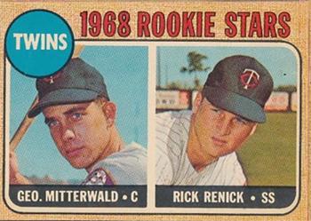 1968 Topps Venezuelan #301 Twins 1968 Rookie Stars (George Mitterwald / Rick Renick) Front